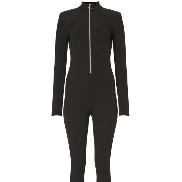 Nicholas, Black Zip Front Jumpsuit, XS - Picture 2 of 8
